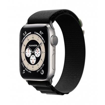 Textilný remienok Wavy pre Apple Watch 42-44-45-49 mm čierny