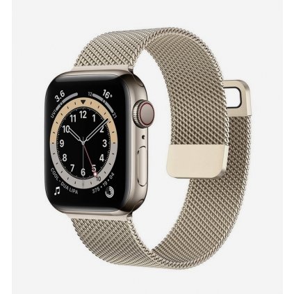 Kovový remienok LUXURY Magnet pre Apple Watch 42-44-45-49 mm zlatý