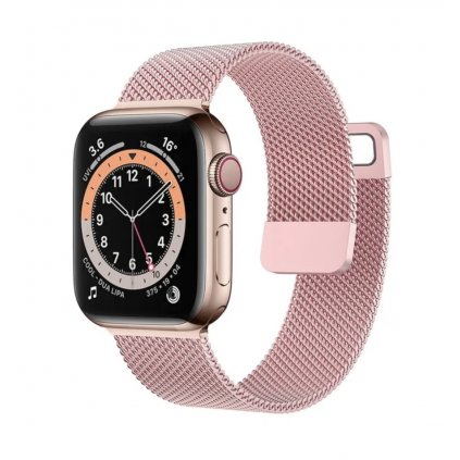 Kovový remienok LUXURY Magnet pre Apple Watch 42-44-45-49 mm ružový