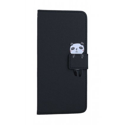 Flipové puzdro na Xiaomi Redmi Note 12 5G čierne s pandou