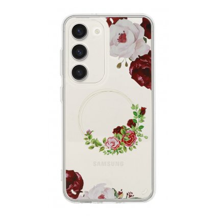Zadný kryt Flower na Samsung S23 s červenými kvetmi