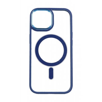 Zadný pevný kryt Magnetic na iPhone 15 Plus s modrým rámčekom