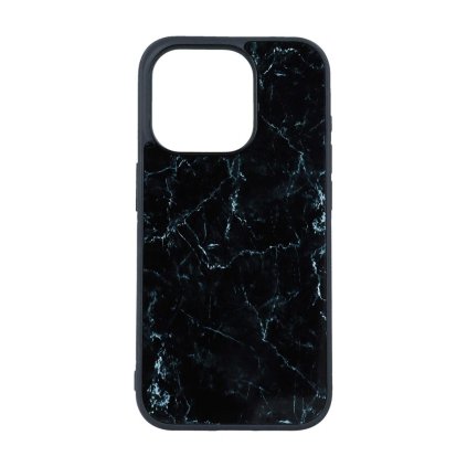 Zadný pevný kryt Marble na iPhone 15 Pro Max Smoky Black