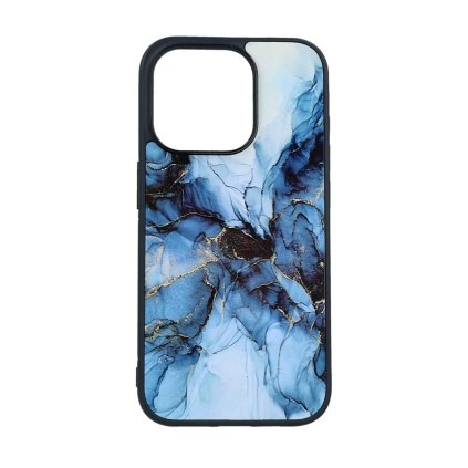 Zadný pevný kryt Marble na iPhone 15 Pro Max Smoky Blue