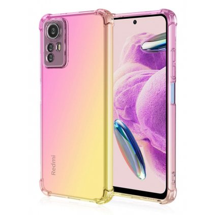 Zadný kryt na Xiaomi Redmi Note 12S Shock dúhový ružovo-žltý