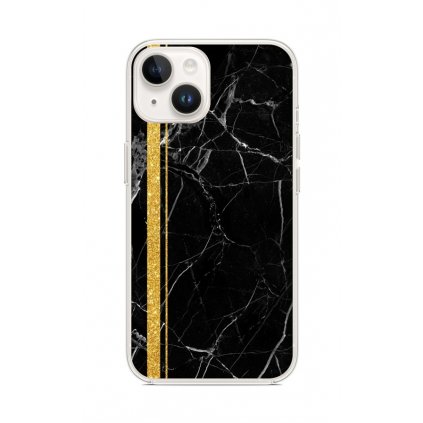 Zadný kryt STYLE na iPhone 14 Mramor čierno-zlatý