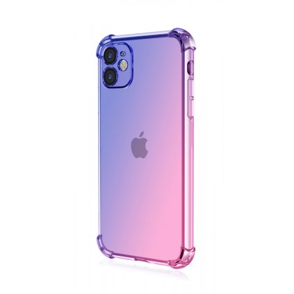 Zadný kryt na iPhone 11 Shock dúhový modro-ružový
