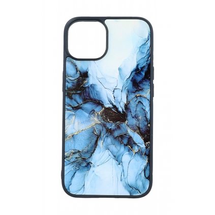 Zadný pevný kryt Marble na iPhone 14 Smoky Blue