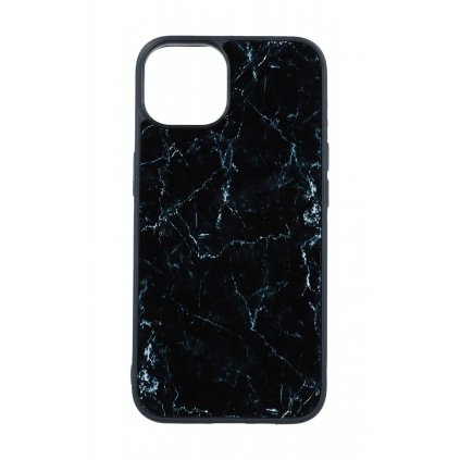 Zadný pevný kryt Marble na iPhone 14 Smoky Black