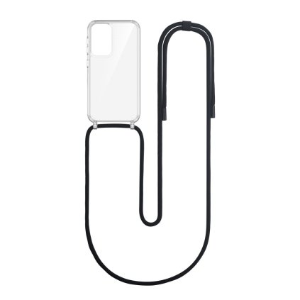 Zadný kryt Simple na Samsung A34 s čiernou šnúrkou priehľadný