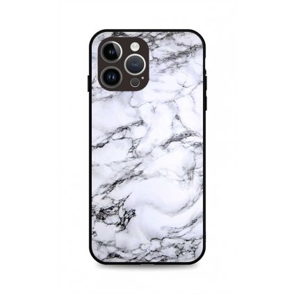 Zadný pevný kryt LUXURY pre iPhone 14 Pro Mramor biely