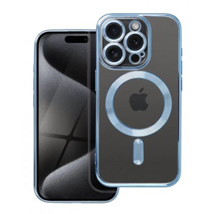 Zadný kryt Electro na iPhone 15 Pro MagSafe s modrým rámčekom