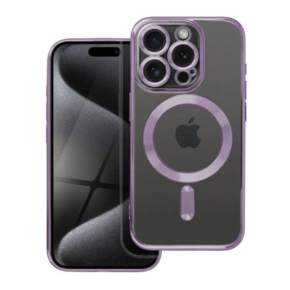 Zadný kryt Electro na iPhone 15 Pro MagSafe s fialovým rámčekom