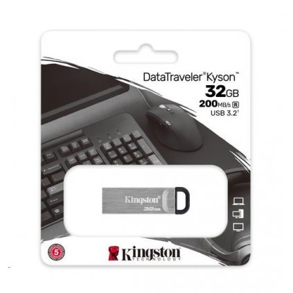 Flash disk Kingston Kyson USB 3.2 32GB strieborný