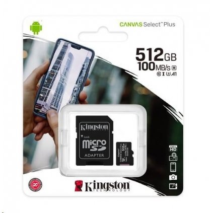 Pamäťová karta Kingston 512 GB Class 10 Canvas Select Plus