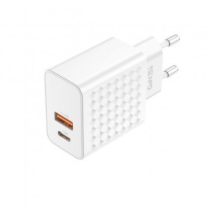 Adaptér Foneng EU42 GaN - USB + typ C - PD 20W 3A biely