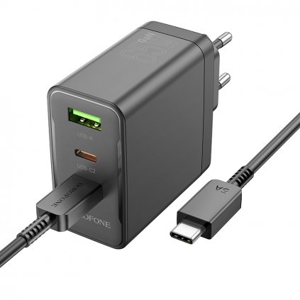 Borofone BN12 rýchlonabíjačka vrátane dátového kábla USB-C 65W čierna