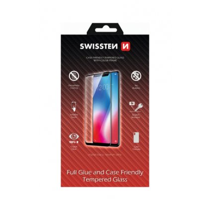 Tvrdené sklo Swissten full glue, color frame, case friendly pre iPhone 15 Pro Max čierne