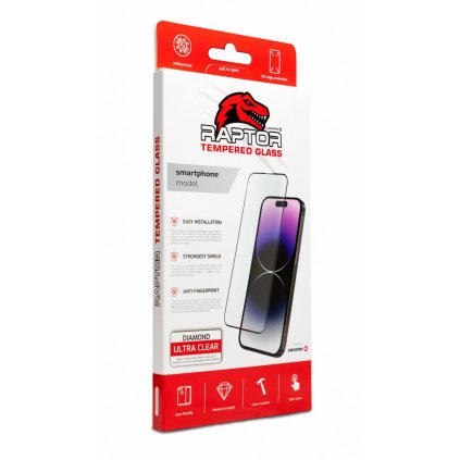 Swissten Raptor 3D tvrdené sklo pre Samsung S22 Plus čierne s funkčnou čítačkou odtlačkov prstov