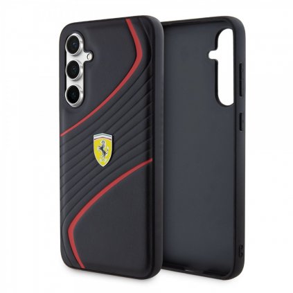 Zadný kryt Ferrari PU Carbon Twist pre Samsung Galaxy S23 FE Black