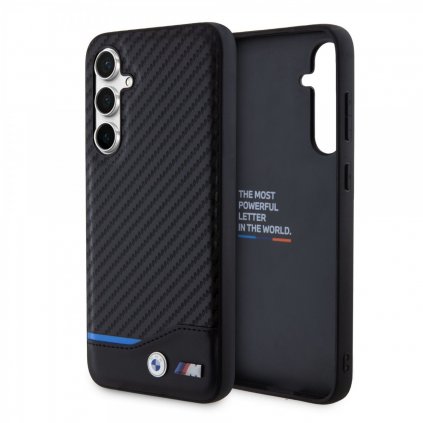 Zadný kryt BMW M PU Carbon Blue Line pre Samsung Galaxy S23 FE Black