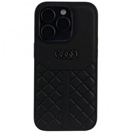 Zadný kryt Audi hardcase z pravej kože pre iPhone 14 Pro Black