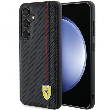 Zadný kryt FERRARI Carbon Printed Line FEHCS24MN3DUR pre Samsung Galaxy S24 Plus Black