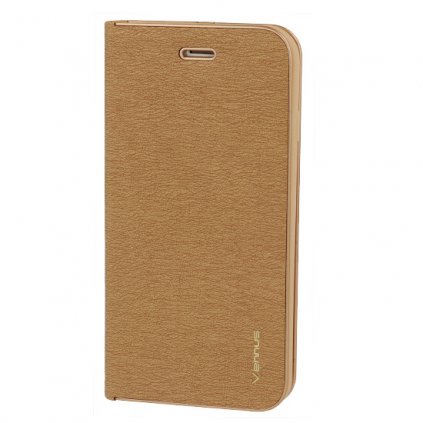 Flipové puzdro Vennus s rámčekom pre Iphone 13 Pro Max zlaté