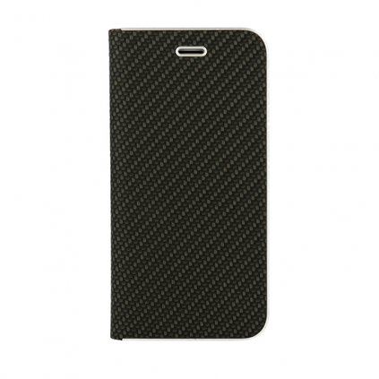 Flipové puzdro Vennus Carbon s rámčekom pre Iphone 12 Mini čierne