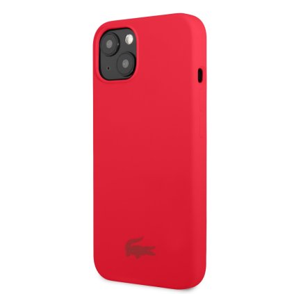 Zadný kryt Lacoste Liquid Silicone Glossy Printing Logo pre iPhone 13 Red