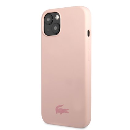 Zadný kryt Lacoste Liquid Silicone Glossy Printing Logo pre iPhone 13 Pink