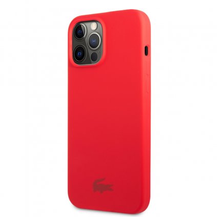 Zadný kryt Lacoste Liquid Silicone Glossy Printing Logo pre iPhone 13 Pro Red