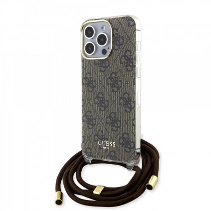 Zadný kryt Guess IML 4G Printed Crossbody pre iPhone 15 Pro Brown