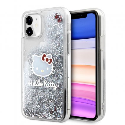 Zadný kryt Hello Kitty Liquid Glitter Electroplating Head Logo pre iPhone 11 Transparent