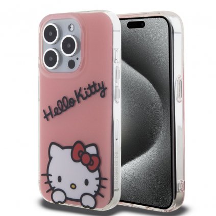 Zadný kryt Hello Kitty IML Daydreaming Logo pre iPhone 15 Pro Pink