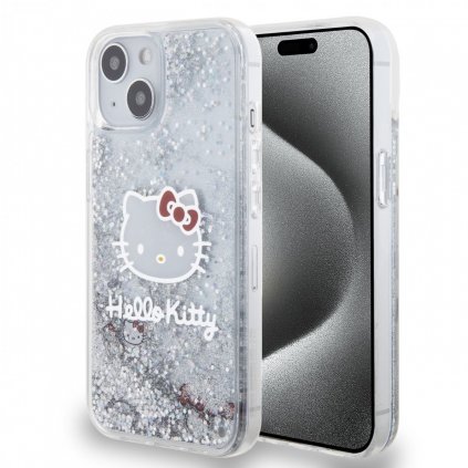 Zadný kryt Hello Kitty Liquid Glitter Electroplating Head Logo pre iPhone 12/12 Pro Transparent