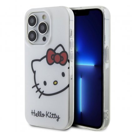 Zadný kryt Hello Kitty IML Head Logo pre iPhone 15 Pro White