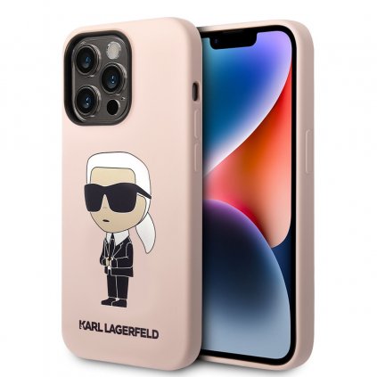 Zadný kryt Karl Lagerfeld Liquid Silicone Ikonik NFT pre iPhone 15 Pro Pink