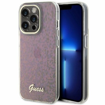 Zadný kryt  GUESS IML Faceted Mirror Disco Iridescent GUHCP15XHDECMP pre Iphone 15 Pro Max pink