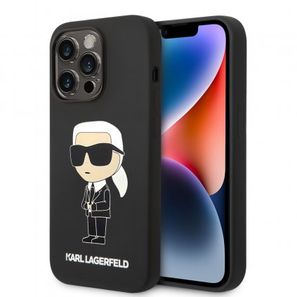 Zadný kryt Karl Lagerfeld Liquid Silicone Ikonik NFT pre iPhone 15 Pro Black