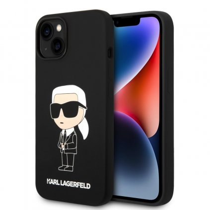 Zadný kryt Karl Lagerfeld Liquid Silicone Ikonik NFT pre iPhone 15 Black