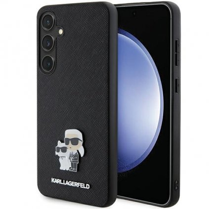 Zadný kryt  KARL LAGERFELD Saffiano Karl &Choupette Metal Pin KLHCS24MPSAKCMPK pre Samsung Galaxy S24 Plus black