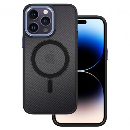 Tel Protect Magnetic Carbon Case pre Iphone 15 Pro Max Black-purple