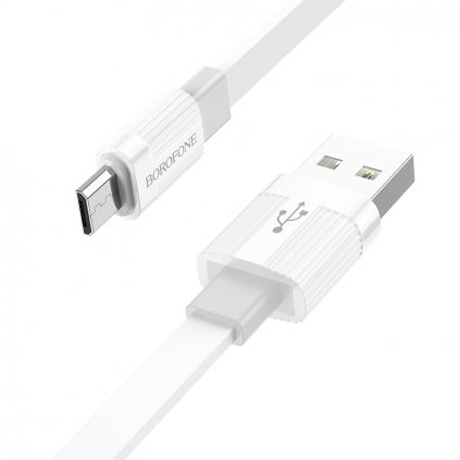 Dátový kábel Borofone BX89 Union - USB na Micro USB - 2,4A 1 meter bielo-sivý