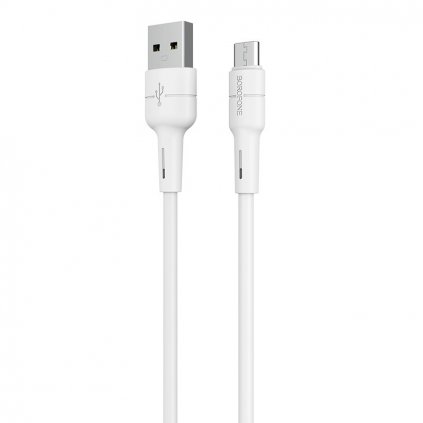 Dátový kábel Borofone BX30 silikónový - USB na Micro USB - 2,4A 1 meter biely