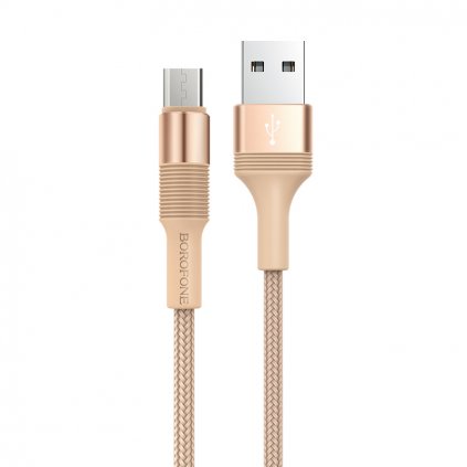 Dátový kábel Borofone BX21 Outstanding - USB na Micro USB - 2,4A 1 meter zlatý