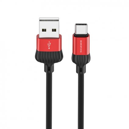 Dátový kábel Borofone BX28 Dignity - USB na typ C - 2,4A 1 meter červený