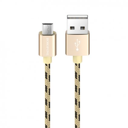 Dátový kábel Borofone BX24 - USB na Micro USB - 2,4A 1 meter zlatý