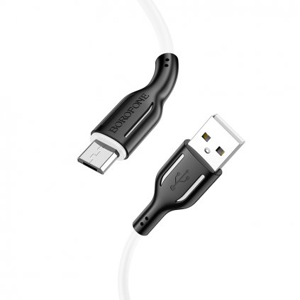 Dátový kábel Borofone BX63 Charming - USB na MicroUSB - 2,4A 1 meter čiernobiely