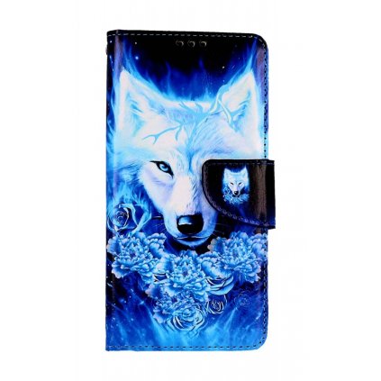Flipové puzdro TopQ pre Xiaomi Redmi Note 12 Tyrkysový vlk